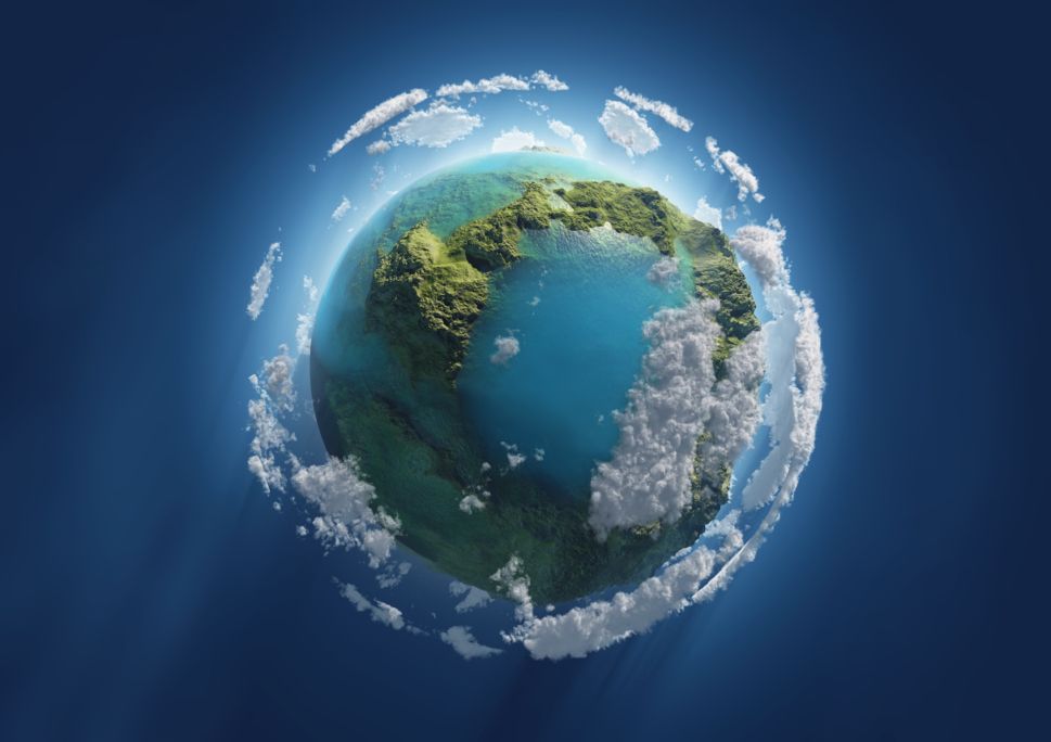 Globe Green Clouds